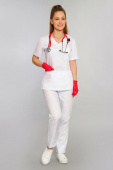Костюм женский №430 DoctorBIG, цв.белый, тк.ТиСи